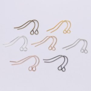Shop Findings for Jewelry Making! 100pcs/lot 21*12mm Silver Gold Bronze Earring Hooks Findings Ear Hook Earrings Clasps For Jewelry Making DIY Earwire Supplies | Shop jewelry making and beading supplies, tools & findings for DIY jewelry making and crafts. #jewelrymaking #diyjewelry #jewelrycrafts #jewelrysupplies #beading #affiliate #ad