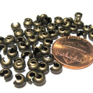 Shop Crimp Beads! 100pcs of Antique Bronze Crimp Beads Covers 4mm | Shop jewelry making and beading supplies, tools & findings for DIY jewelry making and crafts. #jewelrymaking #diyjewelry #jewelrycrafts #jewelrysupplies #beading #affiliate #ad