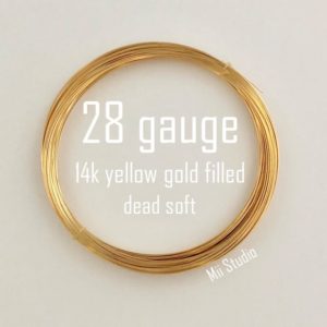 Shop Wire! 10ft 28 gauge 14k yellow gold filled round beading wire bright shinny yellow dead soft w28DSg | Shop jewelry making and beading supplies, tools & findings for DIY jewelry making and crafts. #jewelrymaking #diyjewelry #jewelrycrafts #jewelrysupplies #beading #affiliate #ad