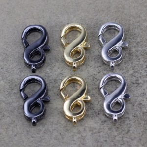 Shop Clasps for Making Jewelry! 10pcs Infinity Shape Lobster Clasps for Jewelry Making,Brass Lobster Claw Clasp,11mm x 20.5mm | Shop jewelry making and beading supplies, tools & findings for DIY jewelry making and crafts. #jewelrymaking #diyjewelry #jewelrycrafts #jewelrysupplies #beading #affiliate #ad