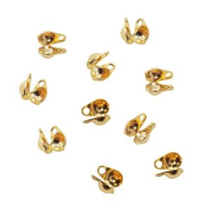 Shop Bead Tips & Knot Covers! 18K Gold Plated Clamshell Bead Tip with 2 Rings Hole 1.2mm- Knot Cover 3mm (25 Pcs) Ball Chain Connector, Crimp Ball Chain End Tip Findings | Shop jewelry making and beading supplies, tools & findings for DIY jewelry making and crafts. #jewelrymaking #diyjewelry #jewelrycrafts #jewelrysupplies #beading #affiliate #ad