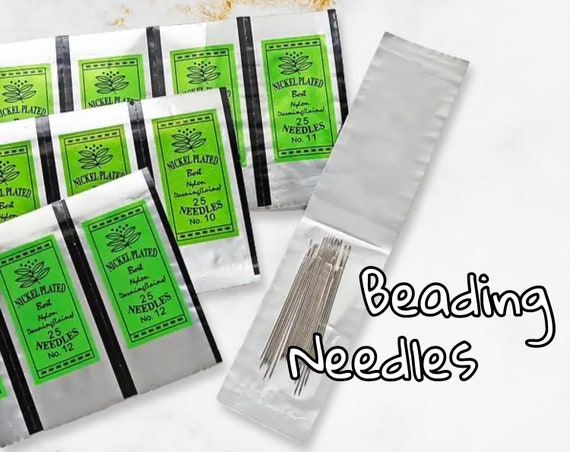 1bag Nickel Plated Beading Needles Regal Size 12, Needles For Seed Bead Crafting, Jewelry Making Tools, Craft Supply, Sewing Bead Needles