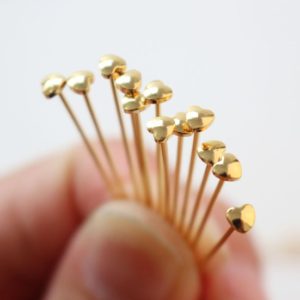 Shop Head Pins & Eye Pins! 20pcs Heart Pins, Heart Head Pins, 14K Gold Plated, 22Gauge, 30mm Component for Jewelry Making Findings GD007 | Shop jewelry making and beading supplies, tools & findings for DIY jewelry making and crafts. #jewelrymaking #diyjewelry #jewelrycrafts #jewelrysupplies #beading #affiliate #ad