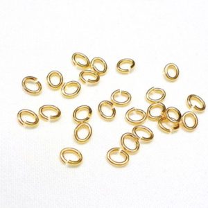 Shop Jump Rings! 24K Gold Plated over Brass High Quality Oval Jump Rings 3.5×4.5×0.8mm, 20 Gauge, Non Tarnish – 20 pieces | Shop jewelry making and beading supplies, tools & findings for DIY jewelry making and crafts. #jewelrymaking #diyjewelry #jewelrycrafts #jewelrysupplies #beading #affiliate #ad
