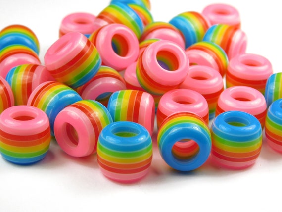 25 Pieces - 11x10.5mm Opaque Multicolor Acrylic Beads - Large Hole Beads - Rainbow Beads - Craft Supplies - Jewelry Supplies 25 Pieces - 11x10.5mm Opaque Multicolor Acrylic Beads - Large Hole Beads - Rainbow Beads - Craft Supplies - Jewelry Supplies