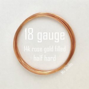Shop Wire! 2ft 18 gauge 14k rose gold filled round beading wire bright shinny half hard w18HHrg | Shop jewelry making and beading supplies, tools & findings for DIY jewelry making and crafts. #jewelrymaking #diyjewelry #jewelrycrafts #jewelrysupplies #beading #affiliate #ad