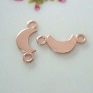 Shop Jewelry Connectors! 4-10pcs, 13x6mm, Tiny Rose Gold over 925 Sterling Silver Crescent Moon Connector Charm,  Sideway Moon, CC-0360 | Shop jewelry making and beading supplies, tools & findings for DIY jewelry making and crafts. #jewelrymaking #diyjewelry #jewelrycrafts #jewelrysupplies #beading #affiliate #ad