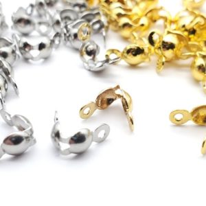 Shop Bead Tips & Knot Covers! Stainless Steel Gold Plated Clamshell Bead Tips, Calotte Ends, Knot Covers | Shop jewelry making and beading supplies, tools & findings for DIY jewelry making and crafts. #jewelrymaking #diyjewelry #jewelrycrafts #jewelrysupplies #beading #affiliate #ad
