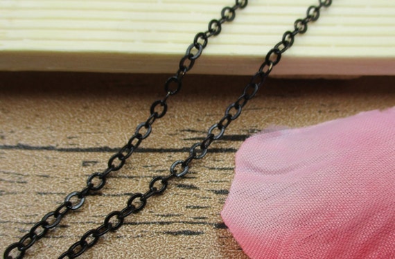 Black Cross Chain, 2x3mm Jewelry Making, 5m Bulk Chain