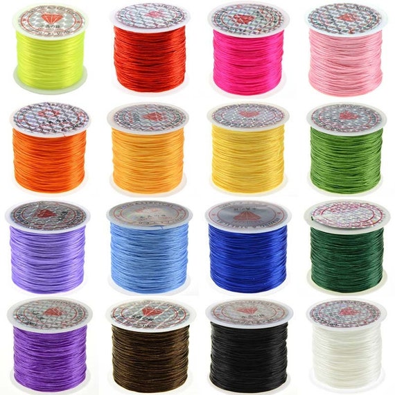 60 M/roll 0.4mm Strong Assorted Color Clear Crystal Flat Elastic Stretch String Thread Line Necklace Beading Cord For Diy Jewelry Making