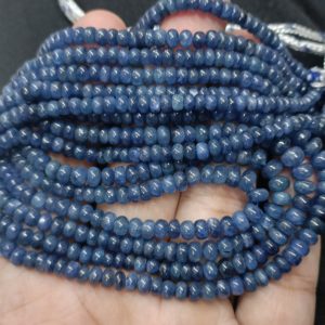Shop Sapphire Rondelle Beads! 7 Inches Strand, Superb-Finest Quality, Natural Burmese Blue Sapphire Smooth Rondelles,Size.4-5.5mm1002 | Natural genuine rondelle Sapphire beads for beading and jewelry making.  #jewelry #beads #beadedjewelry #diyjewelry #jewelrymaking #beadstore #beading #affiliate #ad