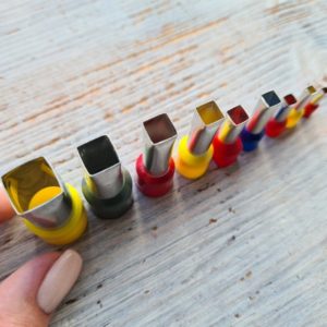 Shop Polymer Clay Cutters & Jewelry Making Tools! Set of metal cutters "Square", 4, 5 or 9 pcs., ≈ 0.47-0.11 inch (1.2cm – 0.3cm), Tools for sugar paste, metal clay, miniatures | Shop jewelry making and beading supplies, tools & findings for DIY jewelry making and crafts. #jewelrymaking #diyjewelry #jewelrycrafts #jewelrysupplies #beading #affiliate #ad