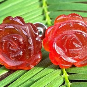 Shop Agate Earrings! Red Agate Carved Rose Earrings with Positive Energy! | Natural genuine Agate earrings. Buy crystal jewelry, handmade handcrafted artisan jewelry for women.  Unique handmade gift ideas. #jewelry #beadedearrings #beadedjewelry #gift #shopping #handmadejewelry #fashion #style #product #earrings #affiliate #ad