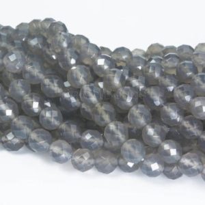 faceted gray agate beads – natural grey agate round beads – gray gemstone beads for jewlery making – natural agate beads wholesale  -15inch | Natural genuine beads Gemstone beads for beading and jewelry making.  #jewelry #beads #beadedjewelry #diyjewelry #jewelrymaking #beadstore #beading #affiliate #ad