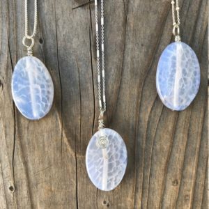Shop Agate Pendants! Agate / Blue Agate / Light Blue Agate / Agate Necklace / Agate Pendant / Crackled Agate / Chakra Jewelry / Sterling Silver | Natural genuine Agate pendants. Buy crystal jewelry, handmade handcrafted artisan jewelry for women.  Unique handmade gift ideas. #jewelry #beadedpendants #beadedjewelry #gift #shopping #handmadejewelry #fashion #style #product #pendants #affiliate #ad