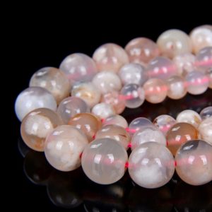 Shop Agate Round Beads! Cherry Sakura Agate Gemstone Grade AAA Round 6MM 8MM 10MM Loose Beads (D14) | Natural genuine round Agate beads for beading and jewelry making.  #jewelry #beads #beadedjewelry #diyjewelry #jewelrymaking #beadstore #beading #affiliate #ad