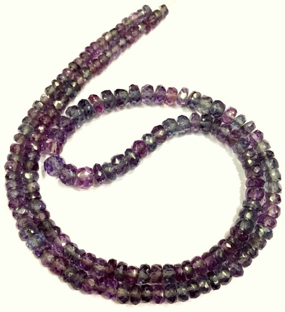 Extremely Beautiful~~full Sparkling~alexandrite Faceted Rondelle Beads Purple Green Color Alexandrite Gemstone Beads Wholesale Price Shop.