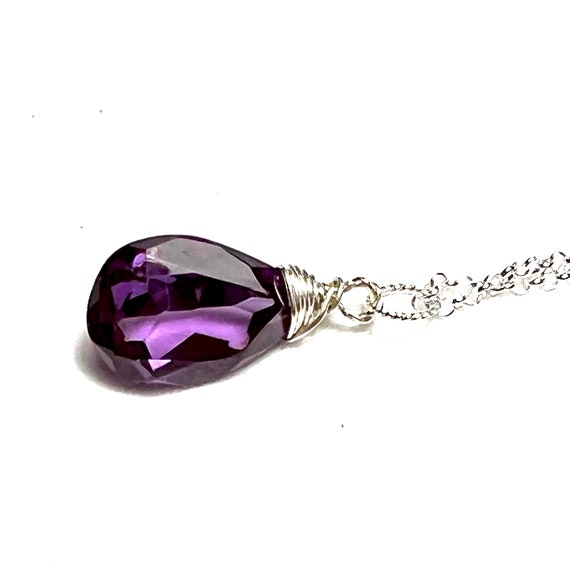 Wire Wrapped Color Change Alexandrite Pendant Solid Sterling Silver , June Birthstone