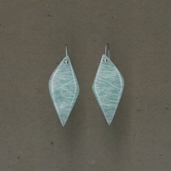 Amazonite And Sterling Silver Earrings Handmade By Chris Hay