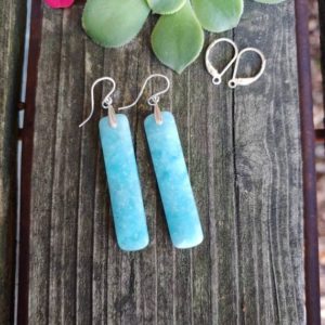 Shop Amazonite Earrings! Sky blue amazonite earrings. Available in sterling silver only. Long amazonite earrings | Natural genuine Amazonite earrings. Buy crystal jewelry, handmade handcrafted artisan jewelry for women.  Unique handmade gift ideas. #jewelry #beadedearrings #beadedjewelry #gift #shopping #handmadejewelry #fashion #style #product #earrings #affiliate #ad