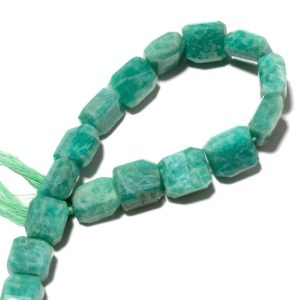 Shop Amazonite Faceted Beads! Amazonite Tumble, Faceted Amazonite Beads, Natural Gemstone Beads, 13mm To 15mm Beads, 10 Inch Strand, SKU-L253 | Natural genuine faceted Amazonite beads for beading and jewelry making.  #jewelry #beads #beadedjewelry #diyjewelry #jewelrymaking #beadstore #beading #affiliate #ad