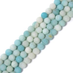 Shop Amazonite Round Beads! Blue Green Amazonite Matte Round Beads Size 4mm 6mm 8mm 10mm 15.5'' Strand | Natural genuine round Amazonite beads for beading and jewelry making.  #jewelry #beads #beadedjewelry #diyjewelry #jewelrymaking #beadstore #beading #affiliate #ad