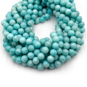 Shop Amazonite Round Beads! Russian Amazonite Beads | AAA Blue Amazonite | Round Smooth Beads | Wholesale Beads | 6mm, 8mm, 10mm | Natural genuine round Amazonite beads for beading and jewelry making.  #jewelry #beads #beadedjewelry #diyjewelry #jewelrymaking #beadstore #beading #affiliate #ad