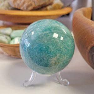 Shop Amazonite Shapes! Amazonite Crystal Sphere, Ethically Sourced | Natural genuine stones & crystals in various shapes & sizes. Buy raw cut, tumbled, or polished gemstones for making jewelry or crystal healing energy vibration raising reiki stones. #crystals #gemstones #crystalhealing #crystalsandgemstones #energyhealing #affiliate #ad