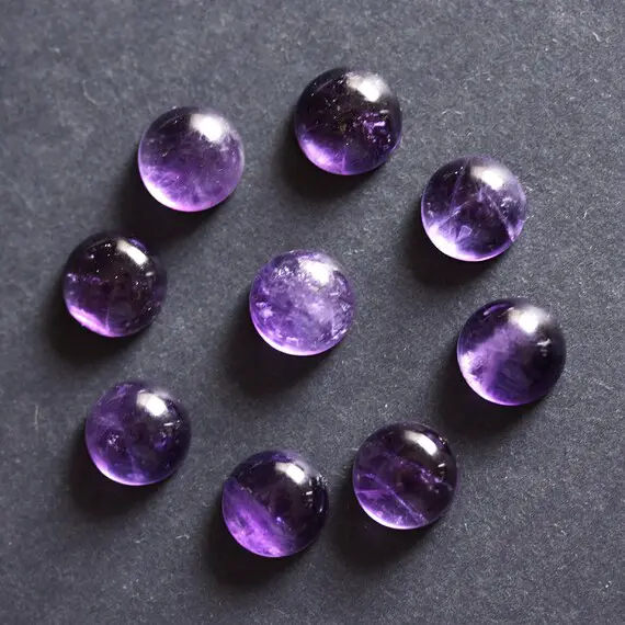 Amethyst Cabochon Gemstone Natural 3x3mm To 25x25 Mm Round Shape Purple Calibrated Gemstone Lot For Earring Ring Pendant And Jewelery Making