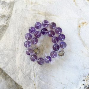 Lavender Amethyst 20mm Round Beaded Necklace with Interlocking Ring Clasp – February Birthstone | Natural genuine Array necklaces. Buy crystal jewelry, handmade handcrafted artisan jewelry for women.  Unique handmade gift ideas. #jewelry #beadednecklaces #beadedjewelry #gift #shopping #handmadejewelry #fashion #style #product #necklaces #affiliate #ad