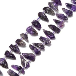 Shop Amethyst Bead Shapes! Amethyst Irregular Spear Tooth Points Beads Approx 20-35mm 15.5" Strand | Natural genuine other-shape Amethyst beads for beading and jewelry making.  #jewelry #beads #beadedjewelry #diyjewelry #jewelrymaking #beadstore #beading #affiliate #ad