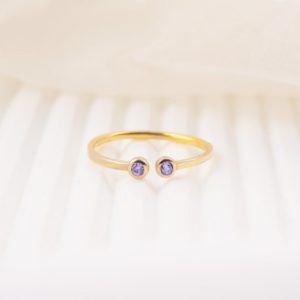 Shop Amethyst Rings! Amethyst Gemstone Ring / Amethyst 2mm Round Ring / Adjustable Ring / Gold Plated Ring / Brass Vermeil Ring / Ring for Womens / Gift for Her | Natural genuine Amethyst rings, simple unique handcrafted gemstone rings. #rings #jewelry #shopping #gift #handmade #fashion #style #affiliate #ad