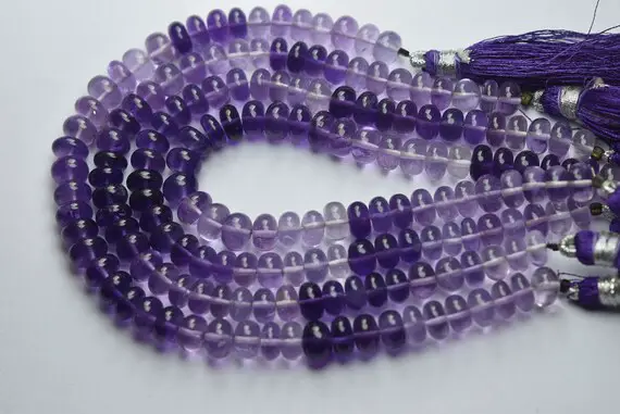 8 Inch Strand,natural Purple Amethyst Smooth Rondelles.7-8mm