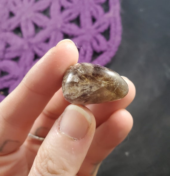 Super 7 Amethyst Cacoxenite Sacred Seven Tumbled Stone Crystal Rare Crystals Melody High Vibration Brazil Pocket Rock