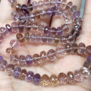 Shop Ametrine Faceted Beads! 7 Inches Strand, Natural Ametrine  Faceted Rondell's Size 7-9mm | Natural genuine faceted Ametrine beads for beading and jewelry making.  #jewelry #beads #beadedjewelry #diyjewelry #jewelrymaking #beadstore #beading #affiliate #ad