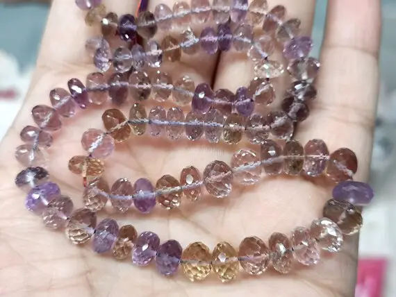 7 Inches Strand, Natural Ametrine  Faceted Rondell's Size 7-9mm