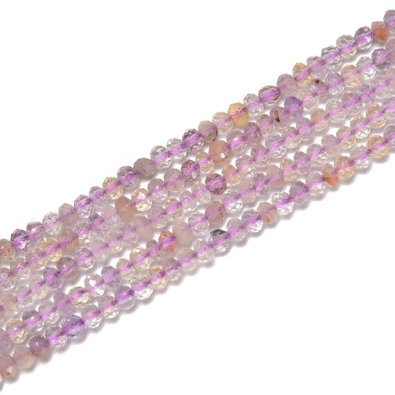 Natural Ametrine Faceted Rondelle Beads Size 3x3.5mm 15.5'' Strand