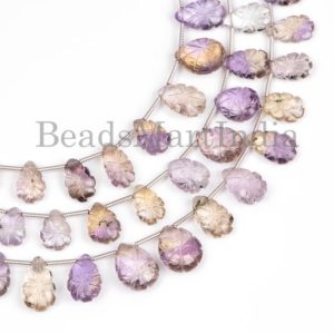 Ametrine Flower Carving Beads, 6.5×9.25-9.5×12.5 mm Ametrine Pear Shape , Ametrine Beads, Ametrine Flower Carving Beads, Ametrine Pear Beads | Natural genuine other-shape Gemstone beads for beading and jewelry making.  #jewelry #beads #beadedjewelry #diyjewelry #jewelrymaking #beadstore #beading #affiliate #ad