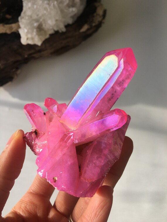 Pink Aura Quartz Cluster, Aura Crystal, Pink Aura Quartz, Pink Angel Aura, Angel Aura Quartz, Angel Aura Quartz Cluster, Aura Crystal