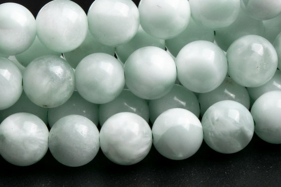 Genuine Natural Angelite Gemstone Beads 6mm Green Round Aaa Quality Loose Beads (112953)