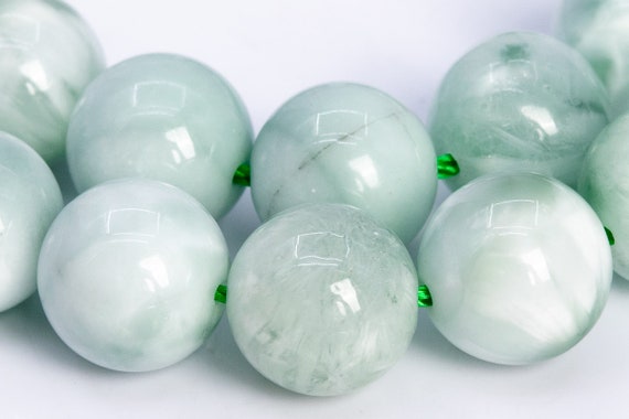 Genuine Natural Angelite Gemstone Beads 10mm Green Round Aaa Quality Loose Beads (112955)
