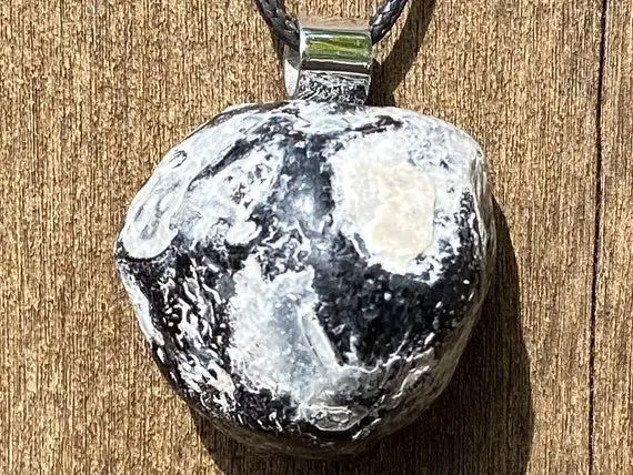 Unisex Apache Tear Obsidian, Stainless Steel Healing Stone Necklace!