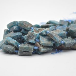Shop Apatite Chip & Nugget Beads! Raw Natural Apatite Rectangle Semi-precious Gemstone Beads – 18mm x 13mm – 15" strand | Natural genuine chip Apatite beads for beading and jewelry making.  #jewelry #beads #beadedjewelry #diyjewelry #jewelrymaking #beadstore #beading #affiliate #ad
