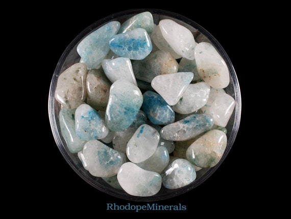 Aqualite Tumbled Stone, Aqualite, Tumbled Stones, Apatite In Quartz, Apatite, Stones, Rocks, Gemstones, Gifts, Crystals, Healing Crystals
