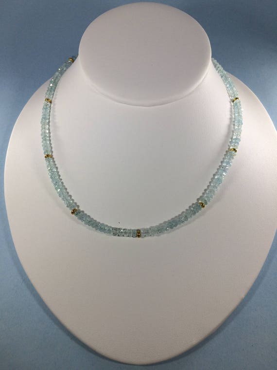 Aquamarine Necklace, Aquamarine Gemstone Necklace  , Gemstone Necklace , Birthstone Necklace ,   Birthstone Necklace