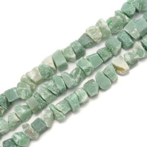 Shop Aventurine Chip & Nugget Beads! Green Aventurine Rough Nugget Chunks Center Drill Beads 8x18mm 15.5" Strand | Natural genuine chip Aventurine beads for beading and jewelry making.  #jewelry #beads #beadedjewelry #diyjewelry #jewelrymaking #beadstore #beading #affiliate #ad