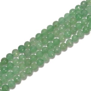 Shop Aventurine Faceted Beads! Green Aventurine Hard Cut Faceted Round Beads Size 6mm 8mm 10mm 15.5'' Strand | Natural genuine faceted Aventurine beads for beading and jewelry making.  #jewelry #beads #beadedjewelry #diyjewelry #jewelrymaking #beadstore #beading #affiliate #ad