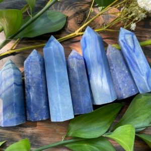 Shop Aventurine Points & Wands! Blue Aventurine, Blue Aventurine Tower, Qty. 1 | Natural genuine stones & crystals in various shapes & sizes. Buy raw cut, tumbled, or polished gemstones for making jewelry or crystal healing energy vibration raising reiki stones. #crystals #gemstones #crystalhealing #crystalsandgemstones #energyhealing #affiliate #ad