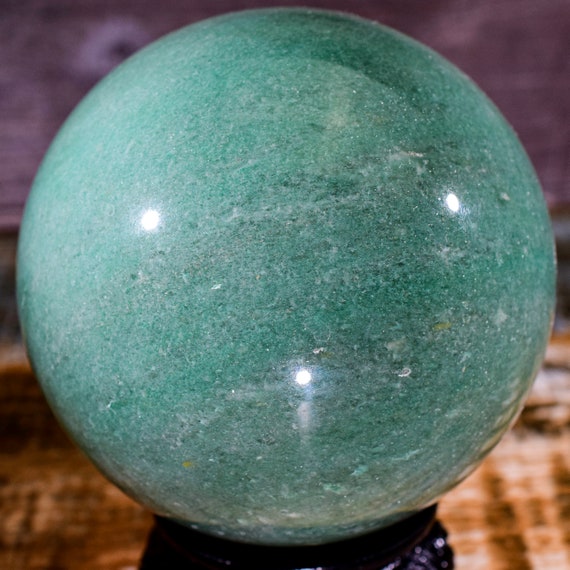 Huge Green Aventurine Sphere 4.1" In Diameter And Weighs 3.42 Pounds