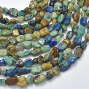 Shop Azurite Chip & Nugget Beads! Natural Azurite, 5x7mm Nugget Beads, 15.5 Inch, Full strand, Approx. 55-60 beads, Hole 1mm (128047001) | Natural genuine chip Azurite beads for beading and jewelry making.  #jewelry #beads #beadedjewelry #diyjewelry #jewelrymaking #beadstore #beading #affiliate #ad
